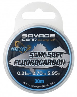 Savage Gear Semi-Soft Fluorocarbon Seabass 30 M Clear